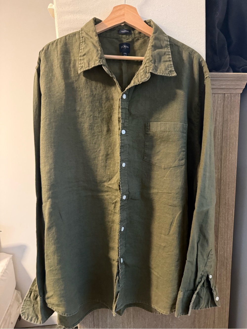 J. Crew Olive Green Casual Button-Down Shirt